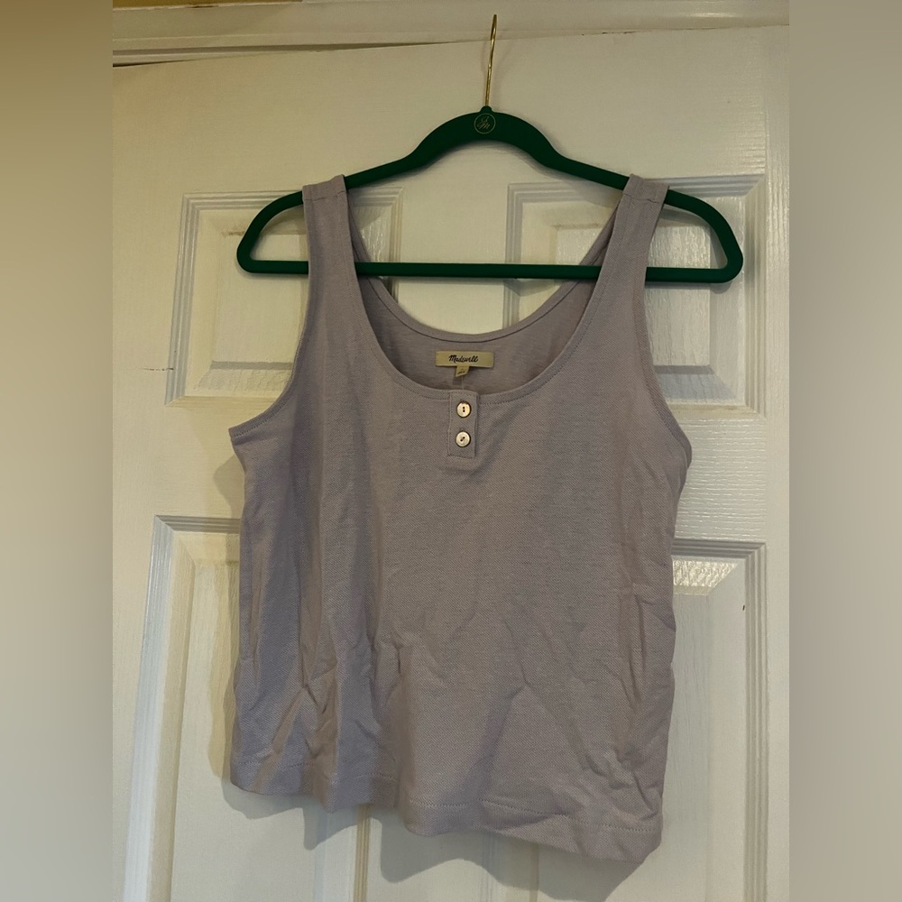 Madewell Pointelle Henley Tank CRUSHED LAVENDER, Size Small NWT